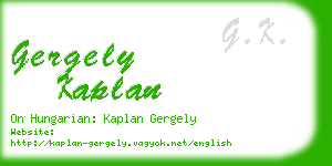 gergely kaplan business card